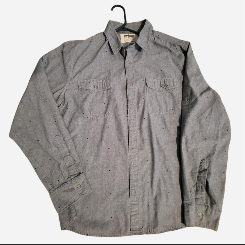 Gray Button-Up Shirt Urban Outfiters